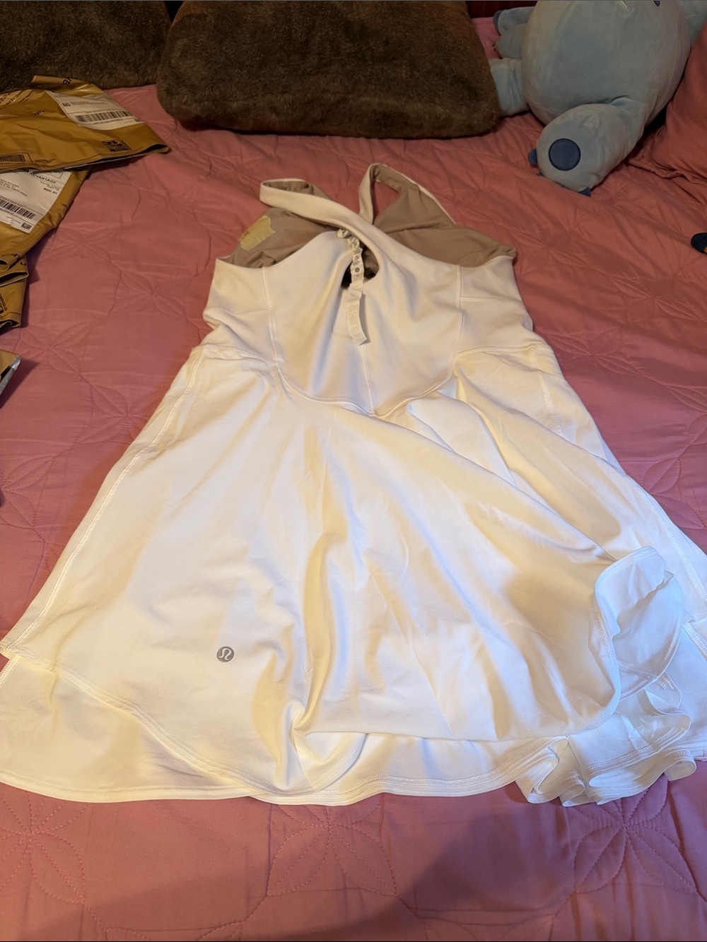lululemon athletica White Athletic Dress with Shelf Bra